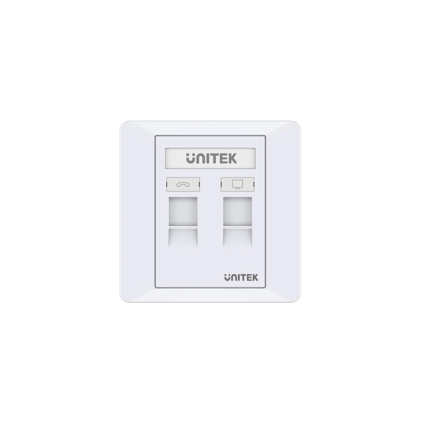 Unitek Network Wall Plate - T013A - Dual Port — Buy in Cyprus with Fast Delivery