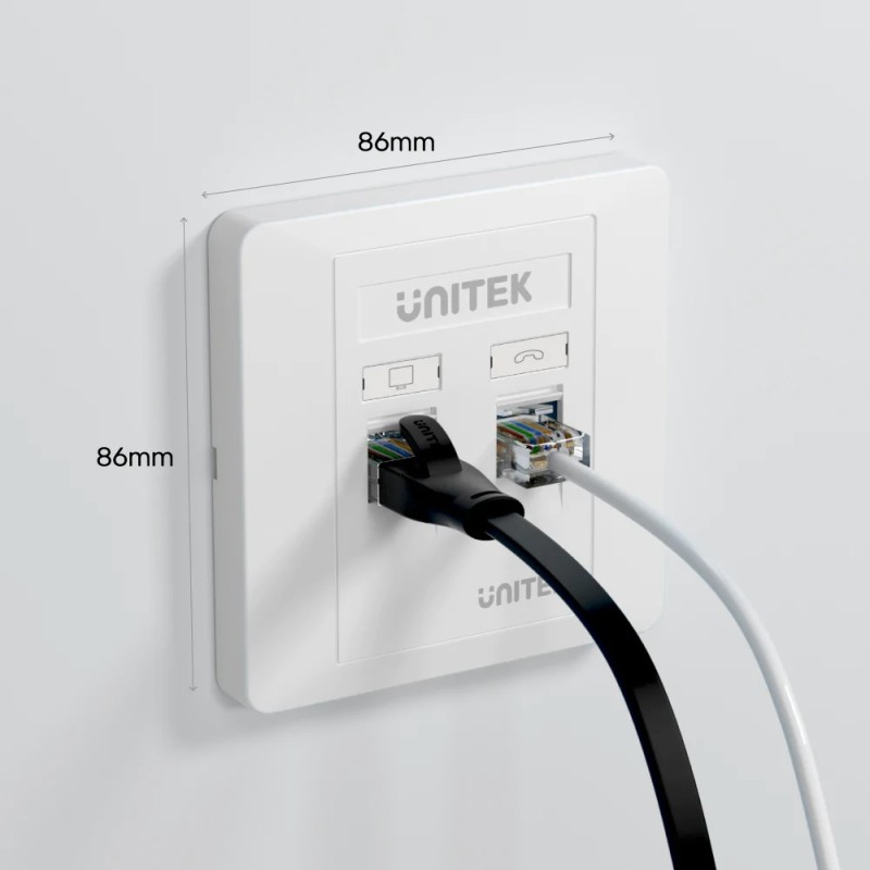 Buy Unitek Network Wall Plate - T013A - Dual Port in Cyprus, Nicosia, Limassol, Larnaka, Pafos
