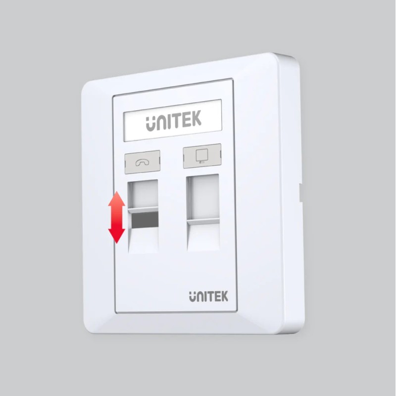Buy Unitek Network Wall Plate - T013A - Dual Port in Cyprus, Nicosia, Limassol, Larnaka, Pafos
