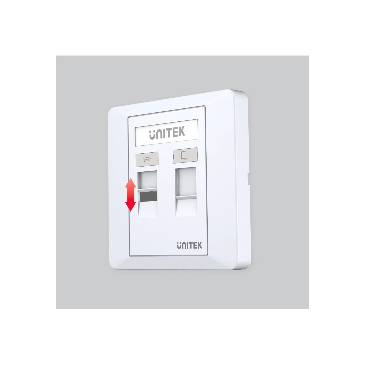Unitek Network Wall Plate - T013A - Dual Port — Buy in Cyprus with Fast Delivery