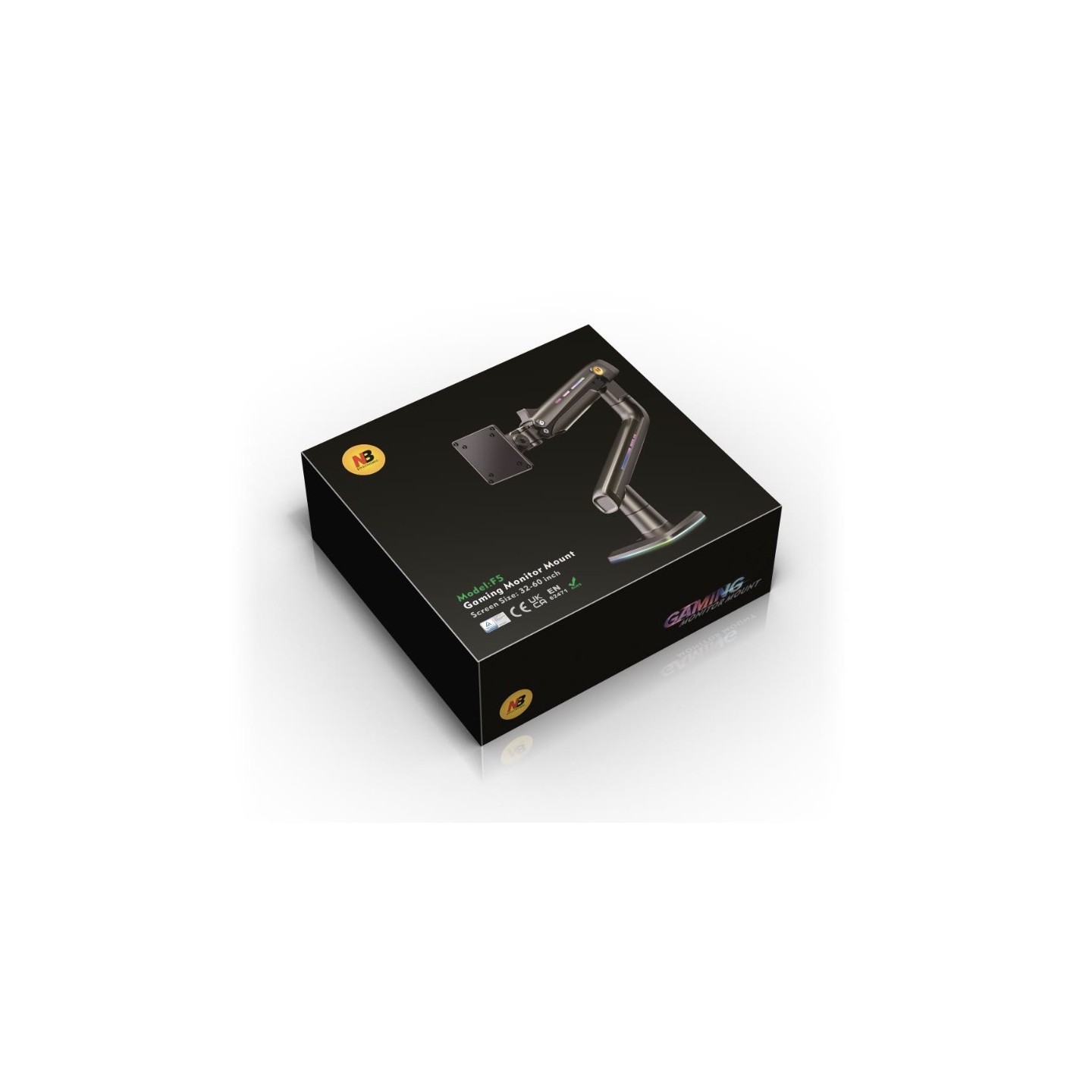 NBMounts F5 Gaming Single Arm RGB Monitor Desk Mount up to 20kg (Boxed) — Buy in Cyprus with Fast Delivery