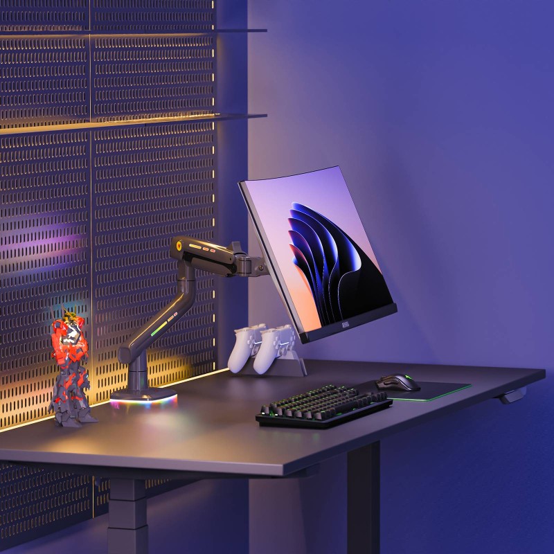 Buy NBMounts Monitor Desk Mount - F5 - Gaming Series Single Arm RGB Monitor Desk... in Cyprus, Nicosia, Limassol, Larnaka, Pafos