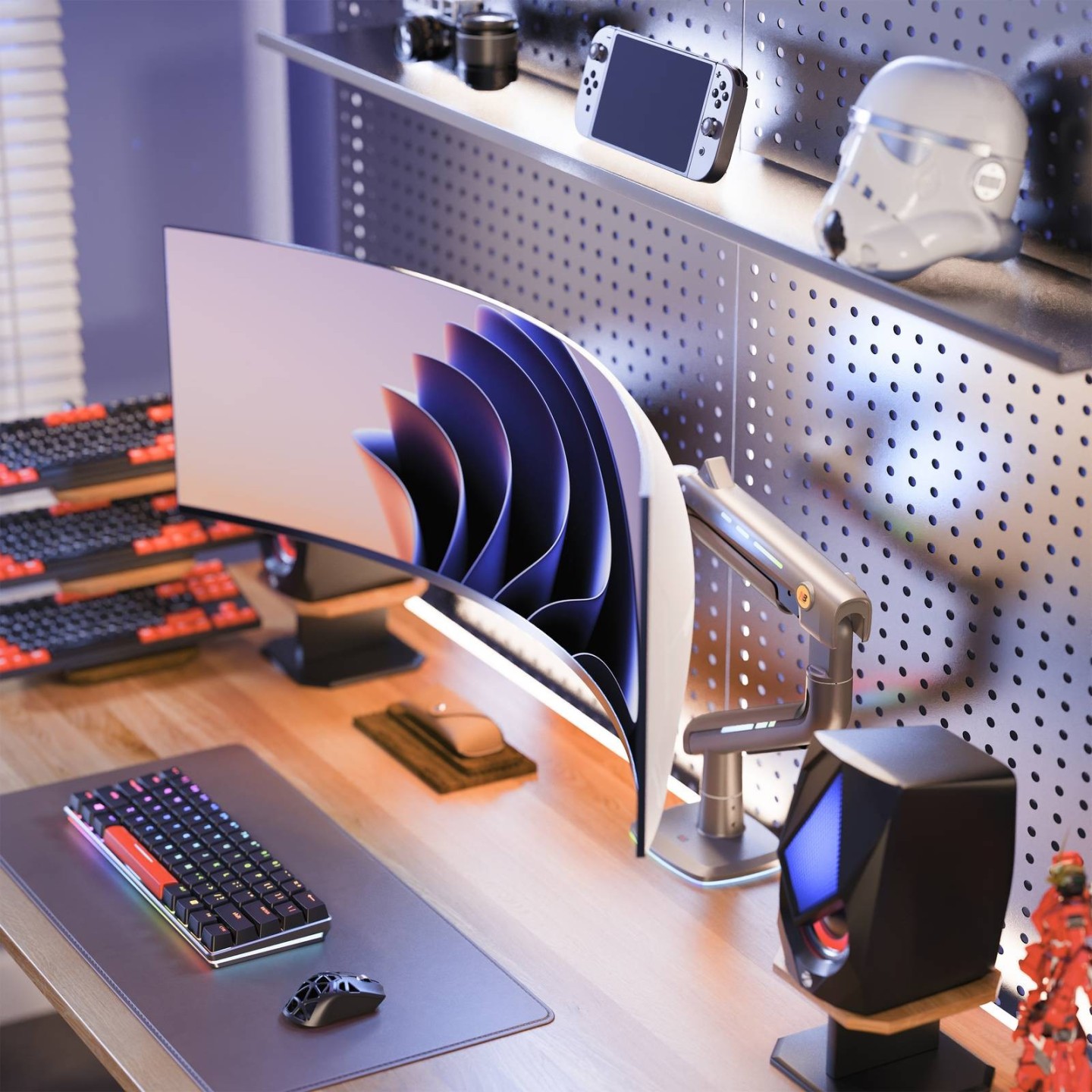 NBMounts F5 Gaming Single Arm RGB Monitor Desk Mount up to 20kg (Boxed) — Buy in Cyprus with Fast Delivery