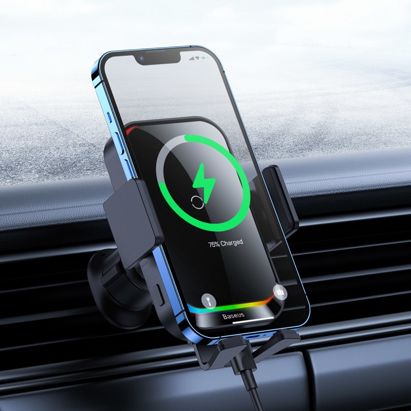 Buy Baseus HALO Wireless AirVent Holder - 15W Car Charger in Cyprus, Nicosia, Limassol, Larnaka, Pafos
