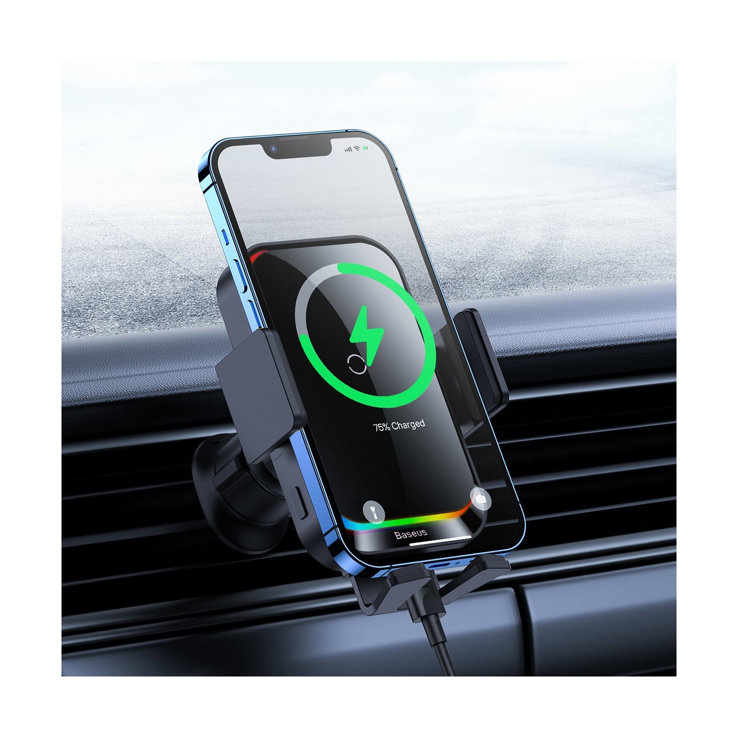 Baseus HALO Wireless AirVent Holder - 15W Car Charger — Buy in Cyprus with Fast Delivery