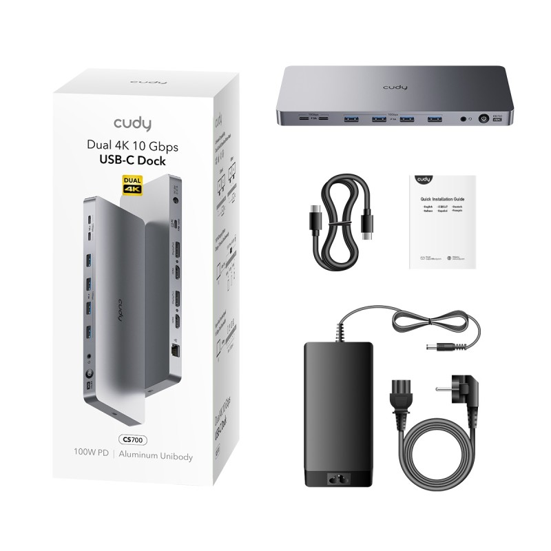 Buy Cudy Docking Station USB-C 13-IN-1 Dual 4K 10Gbps with Mac Support - CS700 -... in Cyprus, Nicosia, Limassol, Larnaka, Pafos