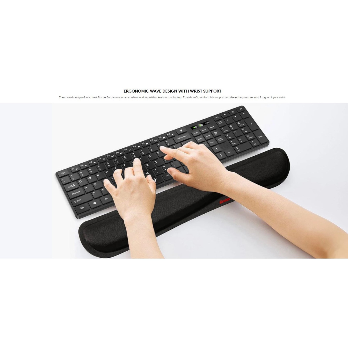 Genius Keyboard Palm Rest - G-WP100 - Universal Ergonomic AntiSlip Keyboard Palm Rest with Memory Foam