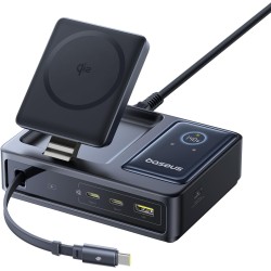 Buy Baseus NOMOS - 5in1 Desktop 140W Wired & Wireless Charger Qi2 3xUSBC+1A with... in Cyprus, Nicosia, Limassol, Larnaka, Pafos