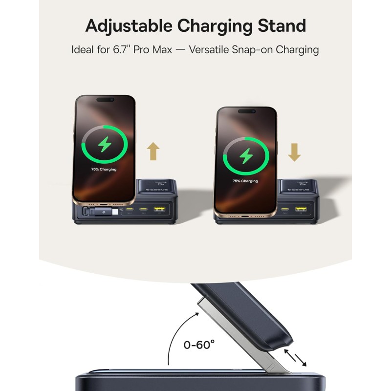 Buy Baseus NOMOS - 5in1 Desktop 140W Wired & Wireless Charger Qi2 3xUSBC+1A with... in Cyprus, Nicosia, Limassol, Larnaka, Pafos