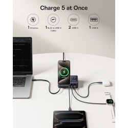 Buy Baseus NOMOS - 5in1 Desktop 140W Wired & Wireless Charger Qi2 3xUSBC+1A with... in Cyprus, Nicosia, Limassol, Larnaka, Pafos