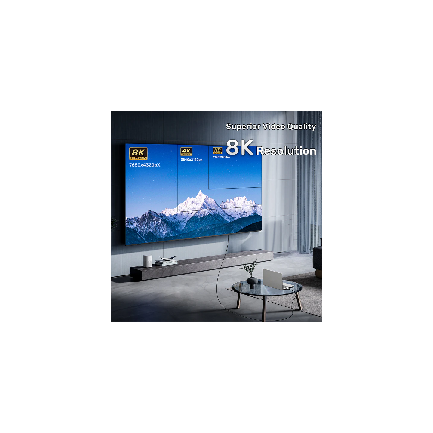 Unitek Fiber Optic HDMI 2.1 Cable 8K60Hz 10.0m - C11085GY-10M - Fiber Optic HDMI 2.1 Cable 8K60Hz 10.0m