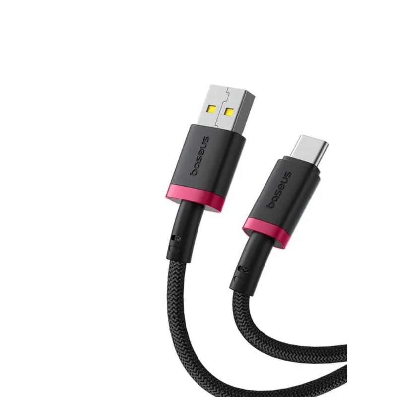 Baseus Dura Series USB-A to USB-C Braided Cable 1.0m Black+Red (Boxed) — Buy in Cyprus with Fast Delivery