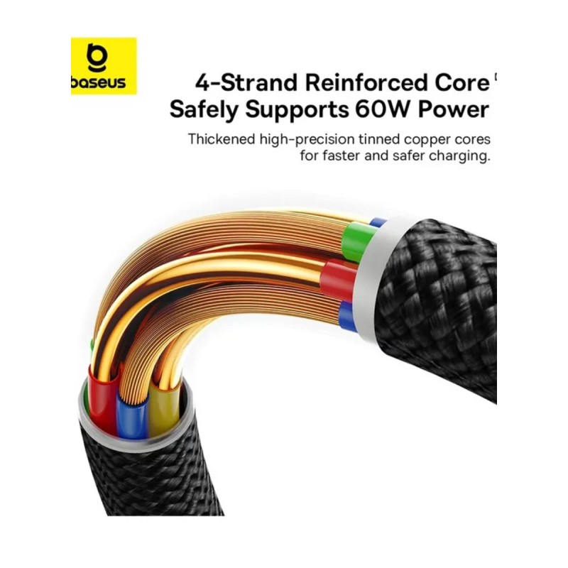 Buy Baseus Cable USB-C to USB-A Dura Series Braided 1.0m Black+Red - USB-C to US... in Cyprus, Nicosia, Limassol, Larnaka, Pafos