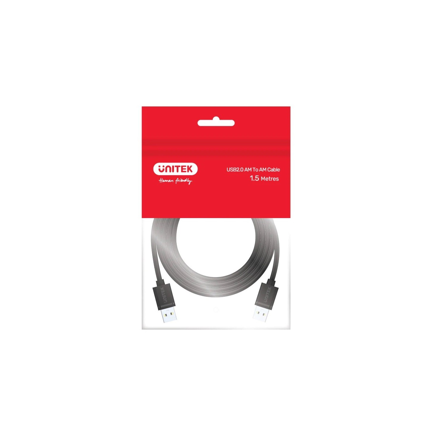 Unitek UC USB-A 2.0 M-M Cable - Y-C442GBK - USB-A 2.0 M-M Cable, 1.5m — Buy in Cyprus with Fast Delivery