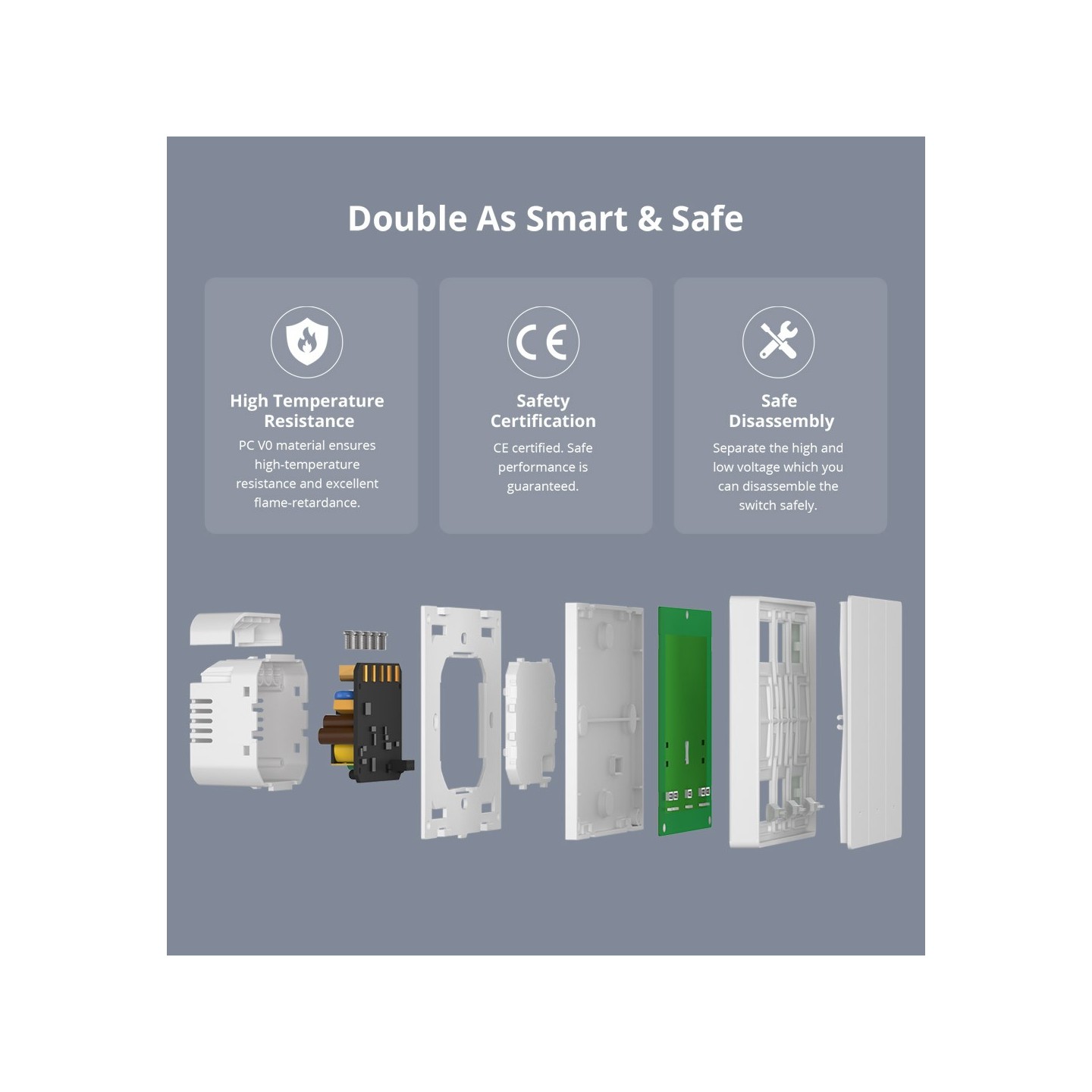 Sonoff Matter WiFi Smart Wall Mechanical Switch - M5 - 3-Button White — Buy in Cyprus with Fast Delivery