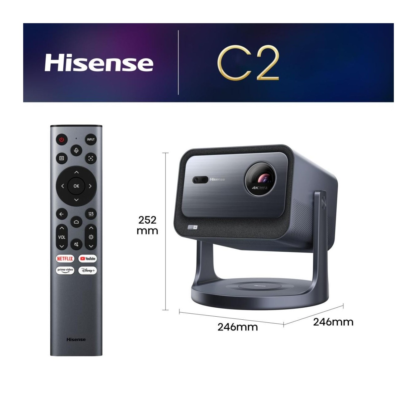 Hisense 4K Laser Portable Mini Projector - C2 - 4K Laser Portable Mini Projector — Buy in Cyprus with Fast Delivery