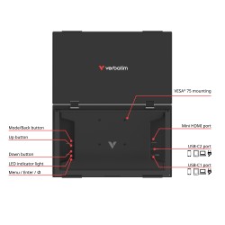 Verbatim Portable Dual 15.6" Full-HD Monitors (Boxed) — Buy in Cyprus with Fast Delivery