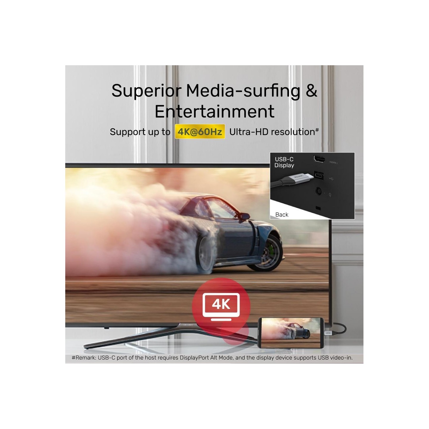 Unitek C14082ABK USB-C Cable PD100W 4K60Hz 10Gbps 1.0m (Boxed) — Buy in Cyprus with Fast Delivery