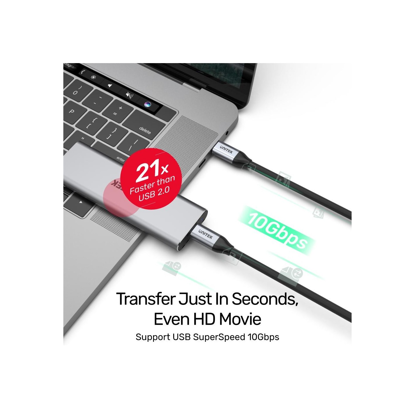 Unitek C14082ABK USB-C Cable PD100W 4K60Hz 10Gbps 1.0m (Boxed) — Buy in Cyprus with Fast Delivery