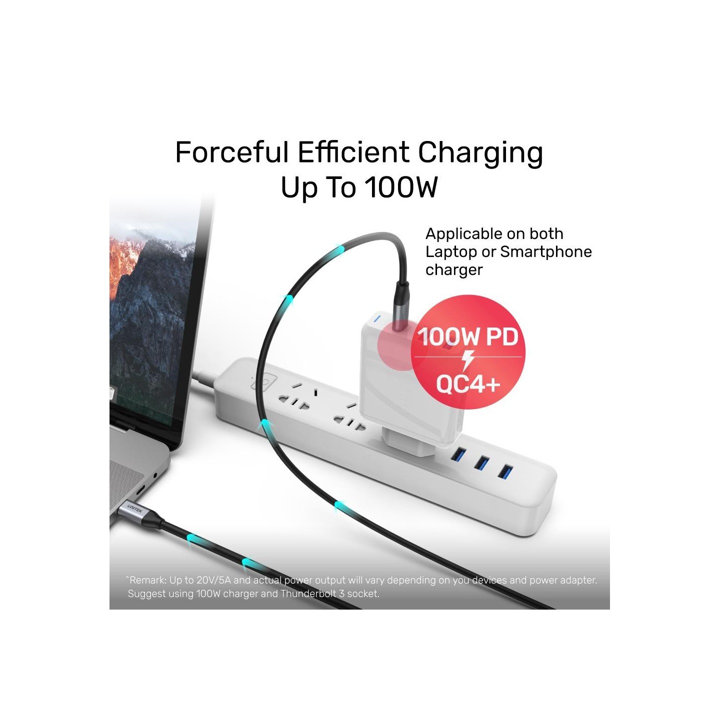 Unitek C14082ABK USB-C Cable PD100W 4K60Hz 10Gbps 1.0m (Boxed) — Buy in Cyprus with Fast Delivery