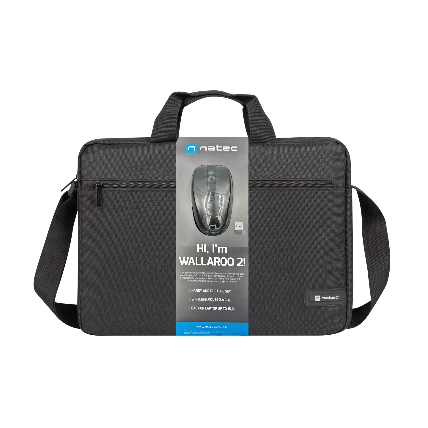 Natec Laptop Bag with Wireless Mouse Black - WALLAROO2 - 15.6'' — Buy in Cyprus with Fast Delivery