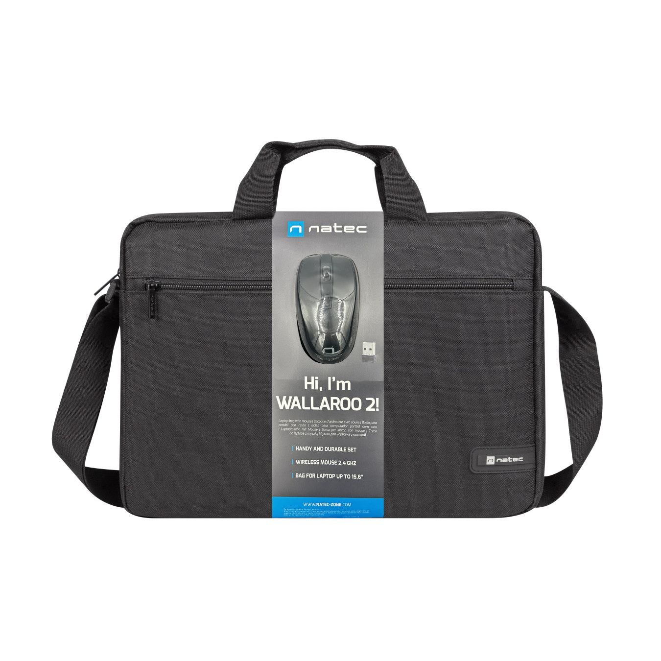 Natec Wallaroo2 Laptop Bag with Mouse – 15.6" Black | Armenius Store