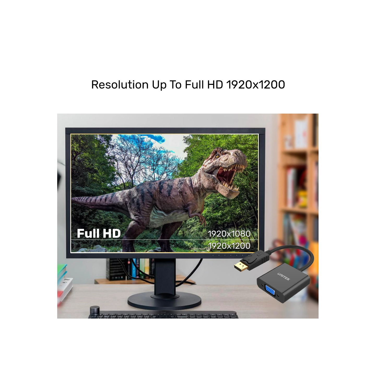 Unitek DisplayPort to VGA-Female Adaptor - Y-5118E - Black — Buy in Cyprus with Fast Delivery