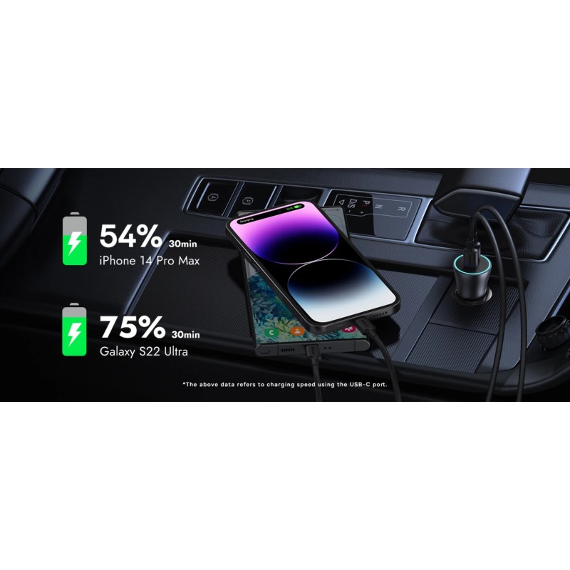 Buy Baseus Golden Contactor Max Car Charger - C+C 60W Dark Gray in Cyprus, Nicosia, Limassol, Larnaka, Pafos