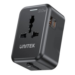 Buy Unitek Universal Travel Charger - P1120A - 20W USBC+USBA Black in Cyprus, Nicosia, Limassol, Larnaka, Pafos
