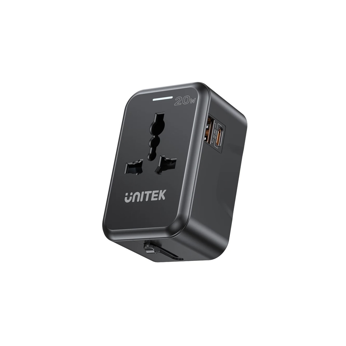 Unitek Universal Travel Charger - P1120A - 20W USBC+USBA Black — Buy in Cyprus with Fast Delivery