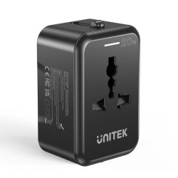 Buy Unitek Universal Travel Charger - P1120A - 20W USBC+USBA Black in Cyprus, Nicosia, Limassol, Larnaka, Pafos