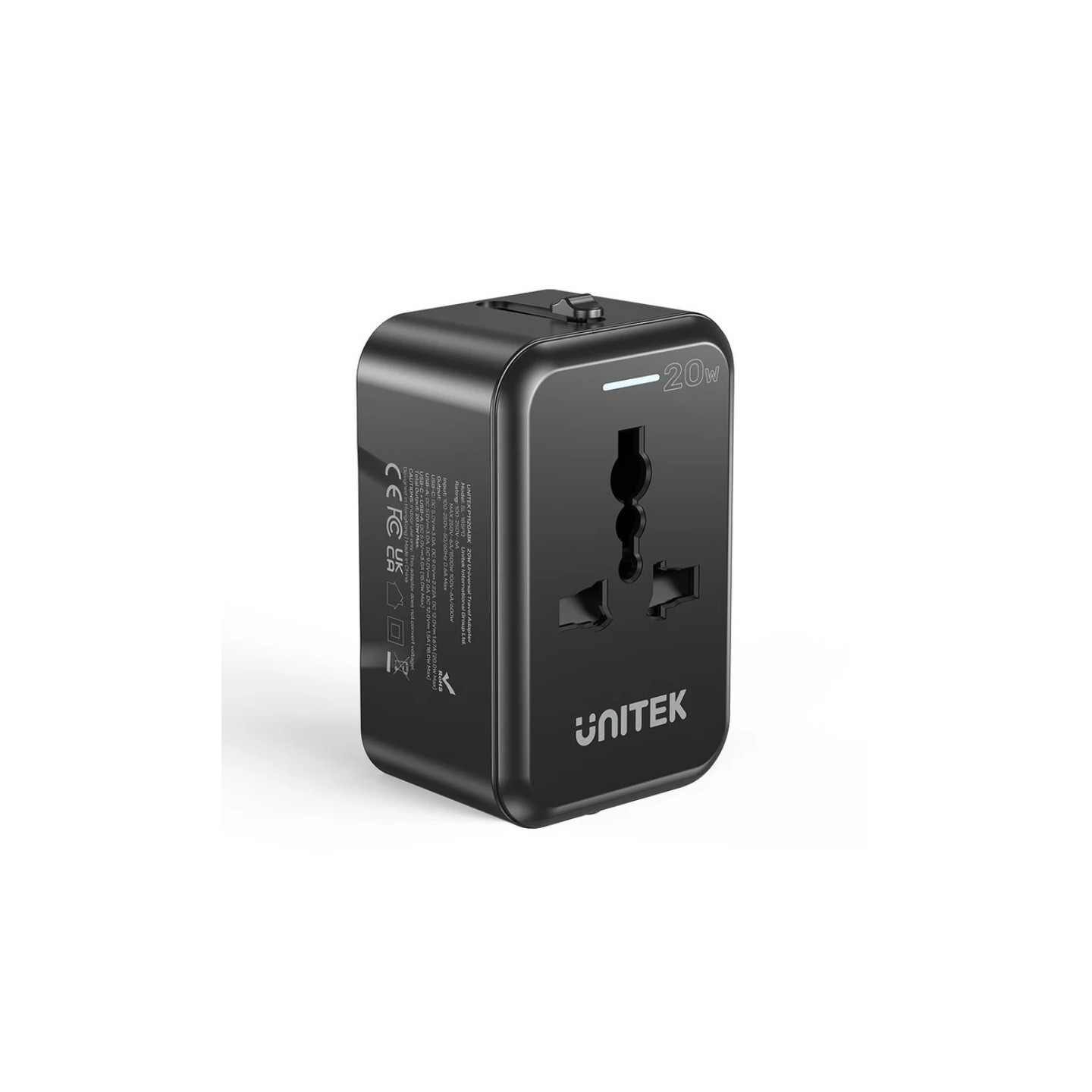 Unitek Universal Travel Charger - P1120A - 20W USBC+USBA Black — Buy in Cyprus with Fast Delivery