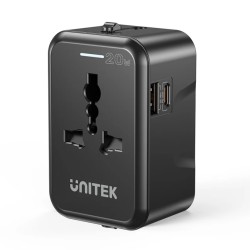 Buy Unitek Universal Travel Charger - P1120A - 20W USBC+USBA Black in Cyprus, Nicosia, Limassol, Larnaka, Pafos