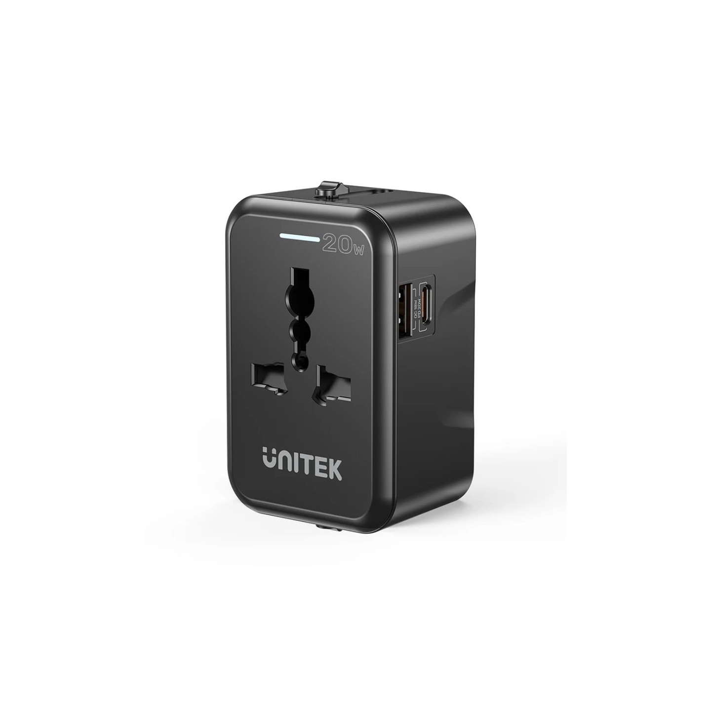 Unitek Universal Travel Charger - P1120A - 20W USBC+USBA Black — Buy in Cyprus with Fast Delivery