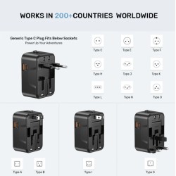 Buy Unitek Universal Travel Charger - P1120A - 20W USBC+USBA Black in Cyprus, Nicosia, Limassol, Larnaka, Pafos