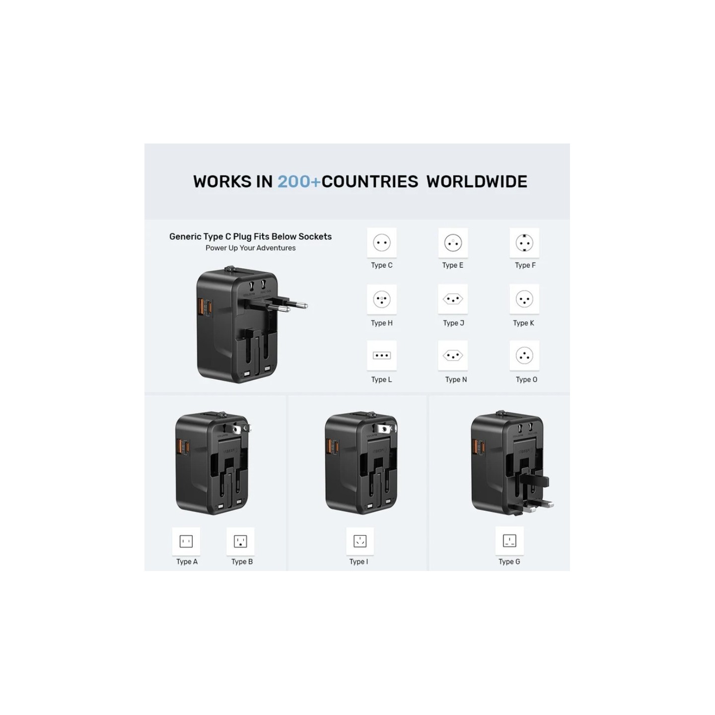 Unitek Universal Travel Charger - P1120A - 20W USBC+USBA Black — Buy in Cyprus with Fast Delivery