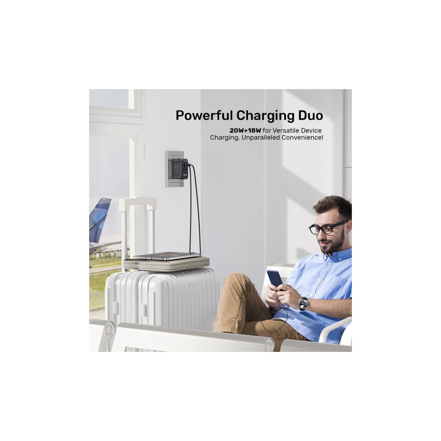 Unitek Universal Travel Charger - P1120A - 20W USBC+USBA Black — Buy in Cyprus with Fast Delivery