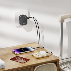 Buy Unitek Universal Travel Charger - P1120A - 20W USBC+USBA Black in Cyprus, Nicosia, Limassol, Larnaka, Pafos