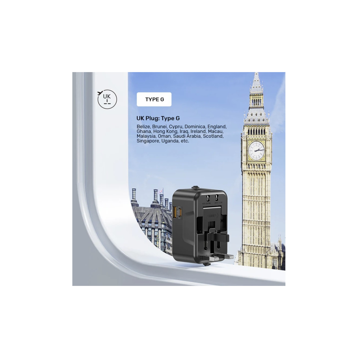 Unitek Universal Travel Charger - P1120A - 20W USBC+USBA Black — Buy in Cyprus with Fast Delivery