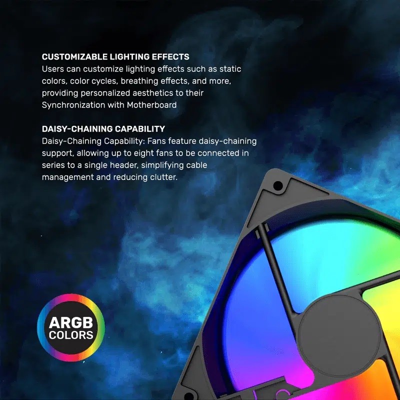 Buy Armaggeddon Gaming Cooling Fan Set 4pcs ARGB KIT Black - 5000 - 4pcs ARGB KI... in Cyprus, Nicosia, Limassol, Larnaka, Pafos