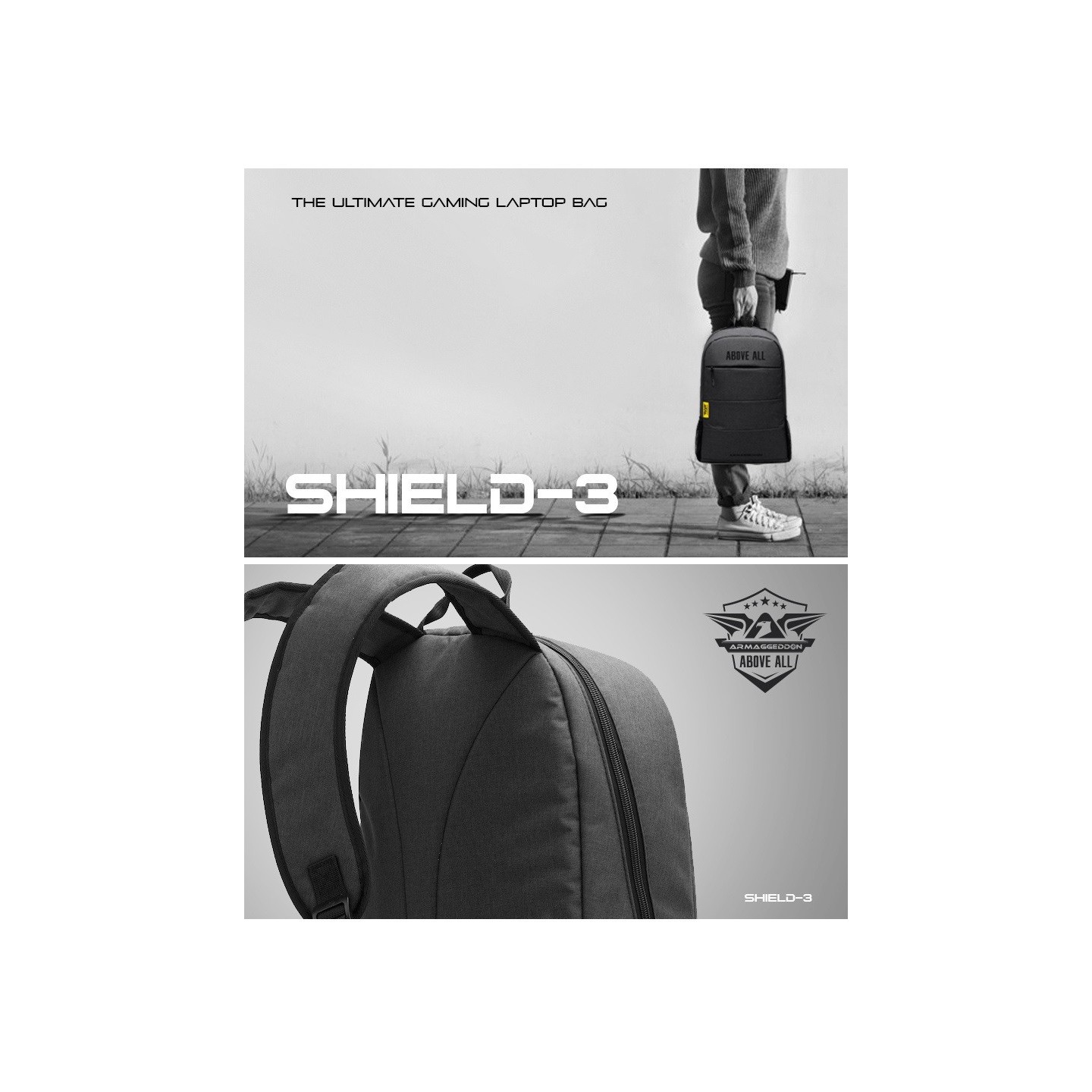 Armaggeddon Anti-Theft Gaming Bag - SHIELD 3 - Black — Buy in Cyprus with Fast Delivery
