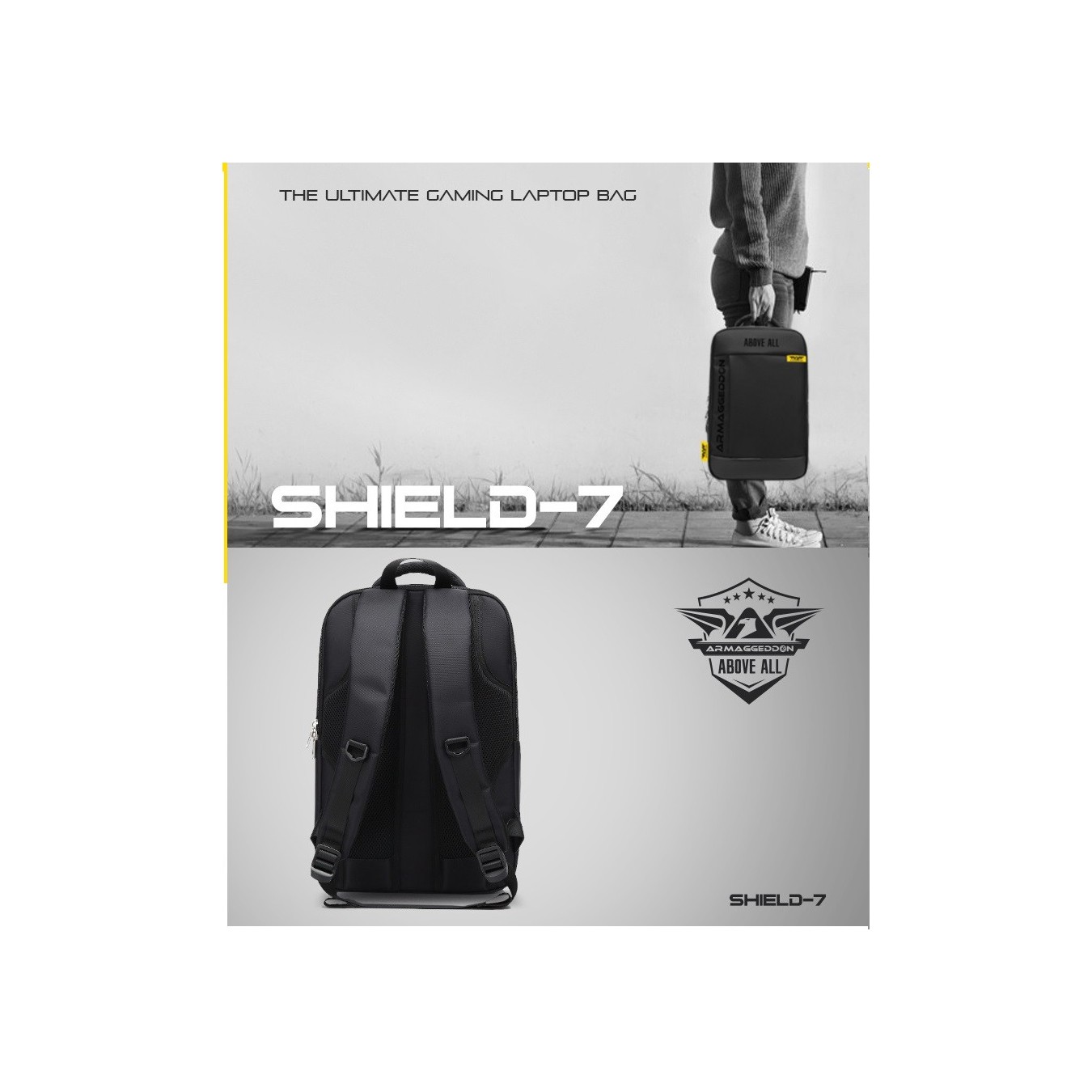 Armaggeddon Shield 7 Anti-Theft Gaming Bag – 15.6" Laptop USB Port | Armenius Store