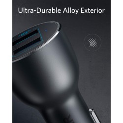 Buy Anker Car Charger - PowerDrive III - 2 Port 36W Alloy Black in Cyprus, Nicosia, Limassol, Larnaka, Pafos