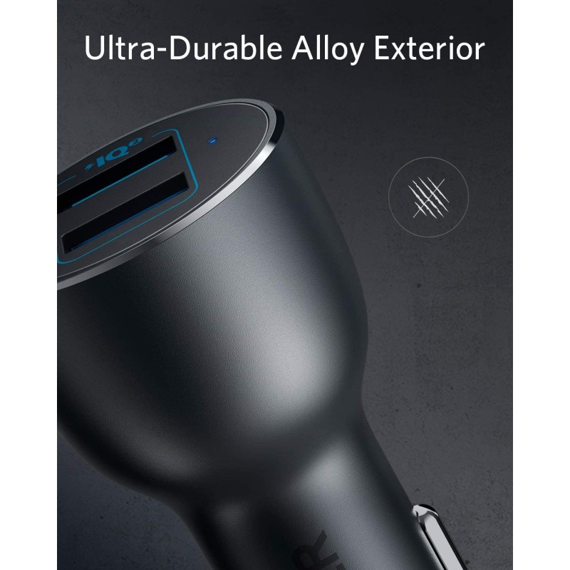 Buy Anker Car Charger - PowerDrive III - 2 Port 36W Alloy Black in Cyprus, Nicosia, Limassol, Larnaka, Pafos