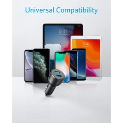 Buy Anker Car Charger - PowerDrive III - 2 Port 36W Alloy Black in Cyprus, Nicosia, Limassol, Larnaka, Pafos