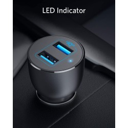 Buy Anker Car Charger - PowerDrive III - 2 Port 36W Alloy Black in Cyprus, Nicosia, Limassol, Larnaka, Pafos