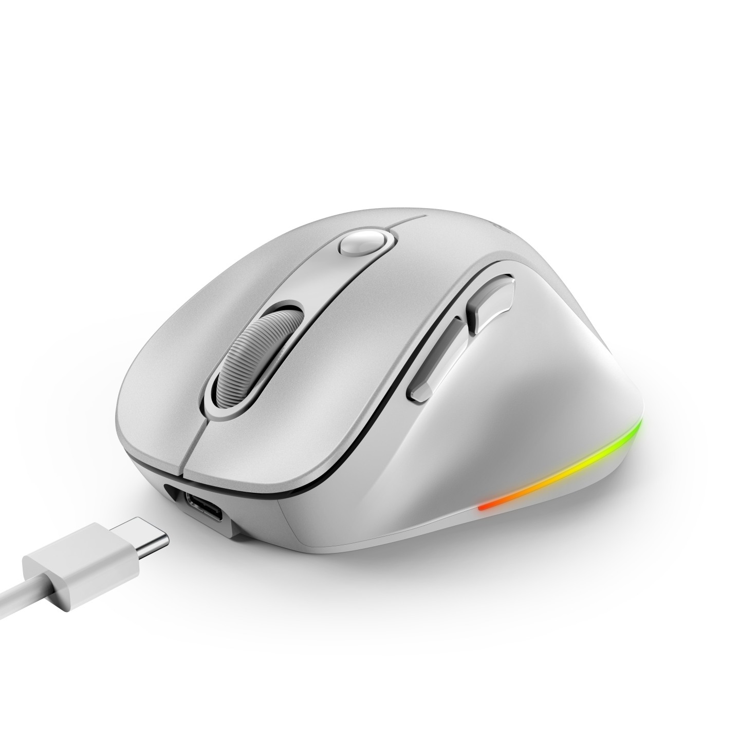 Genius Ergo 9000S Pro 31030039400 Wireless+BT Rechargeable Mini RGB Ergo Mouse White (Boxed)