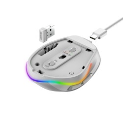 Genius Ergo 9000S Pro 31030039400 Wireless+BT Rechargeable Mini RGB Ergo Mouse White (Boxed)