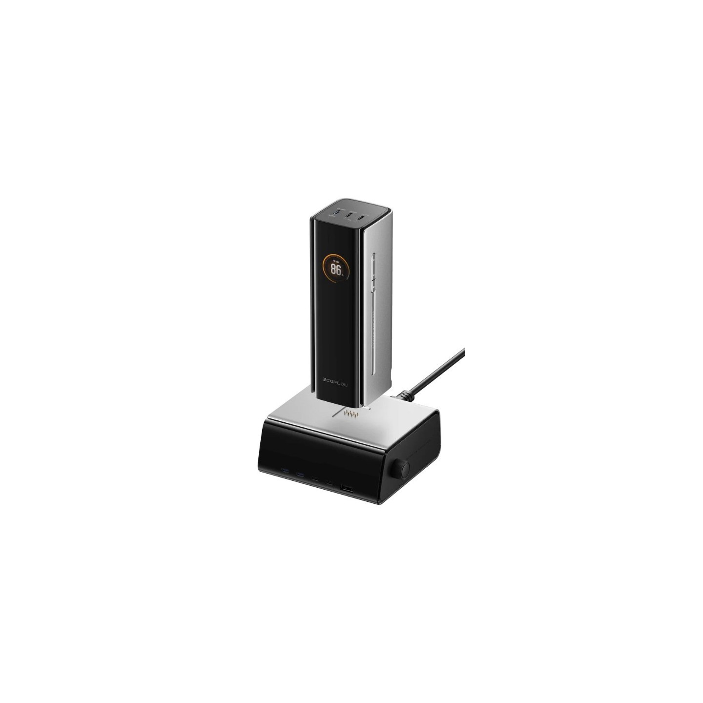 EcoFlow RAPID Pro Desktop Charger 320W - Can Charge 6 devices at once including RAPID Pro Powerbanks in 20mins - LCD ...