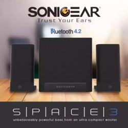 Buy SonicGear Speakers - Space3 - 2.1 Hi-Fi BT USB FM Speakers 40W in Cyprus, Nicosia, Limassol, Larnaka, Pafos